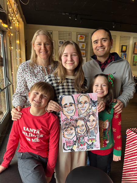 Christmas Live Caricatures in Downtown Wake Forest