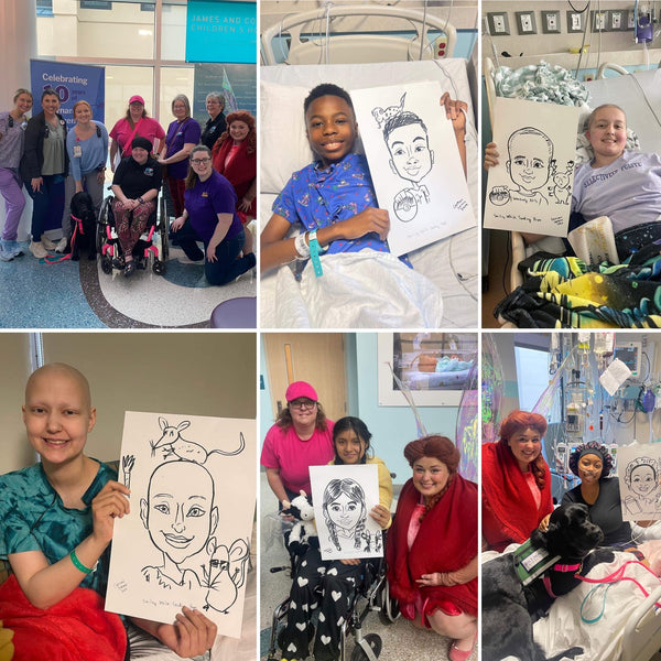 Smiling While Sending Hope Caricatures at Maynard Children’s Hospital