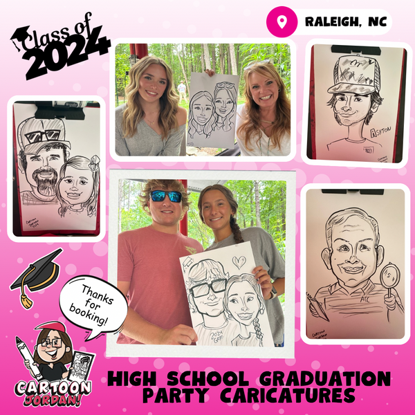 High School Graduation Party Caricatures - Raleigh, NC