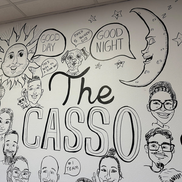 The Casso Hotel Caricature Wall Mural - Raleigh, NC