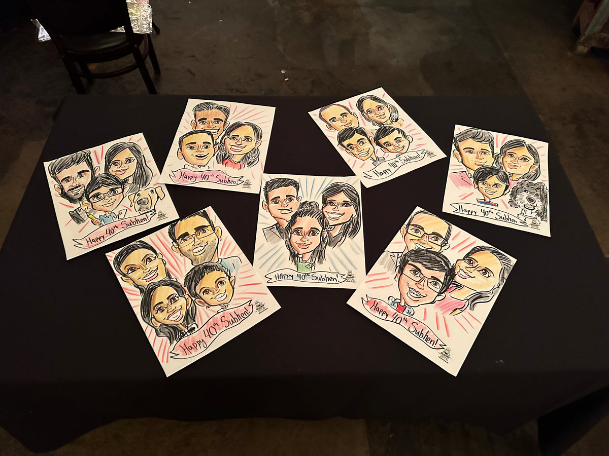 Birthday Party Caricatures in Downtown Raleigh – Cartoon Jordan