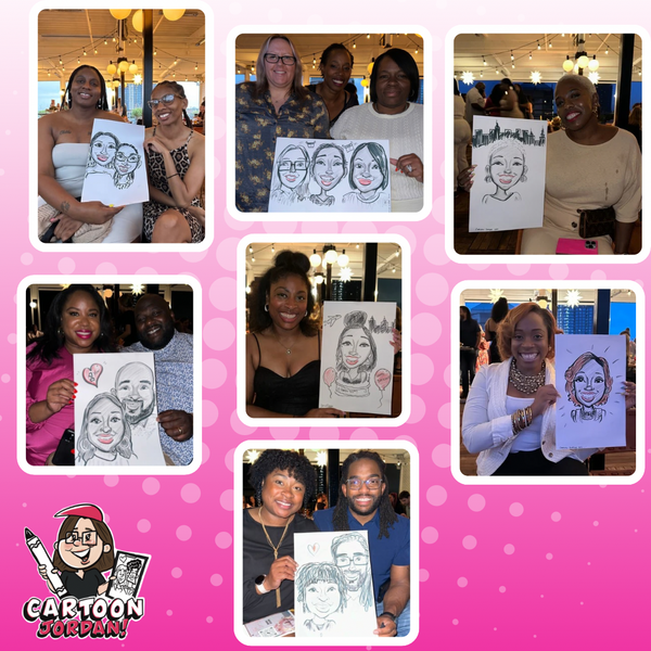 40th Surprise Birthday Caricatures - The Roof Duham, NC