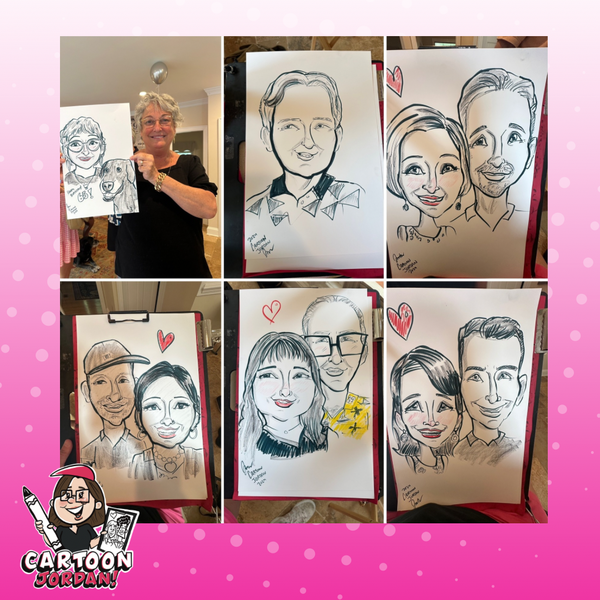 Birthday Party Caricatures - Raleigh, NC