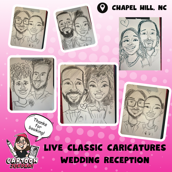 Wedding Reception Caricatures - Chapel Hill, NC