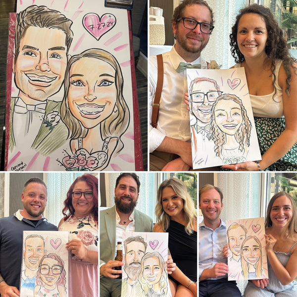 Live Wedding Reception Caricatures - Wilmington, NC