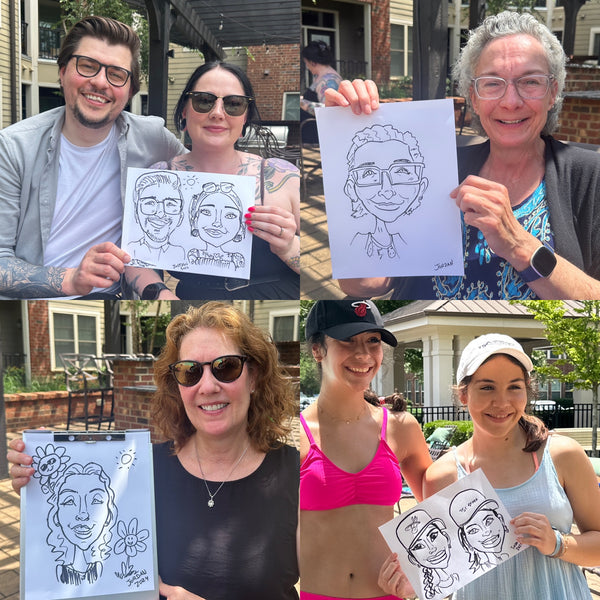 Strolling Speed Sketchers Caricatures - Meridian at Harrison Pointe Pool Party