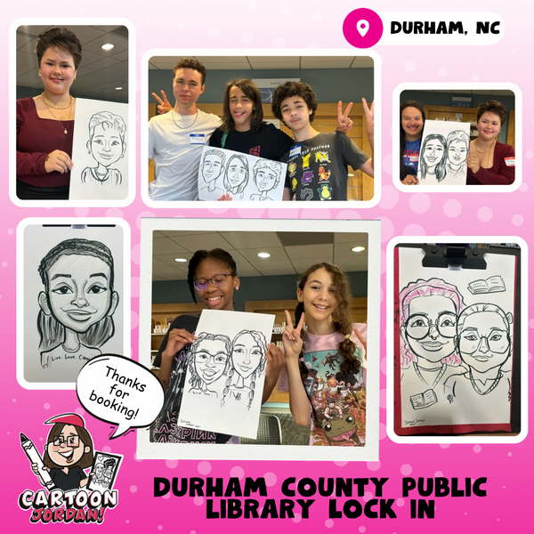 Durham County Public Library Teen Lock-In Caricatures