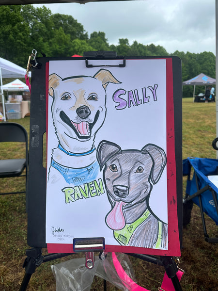 Second Chance Pet Adoption Live Dog Caricatures