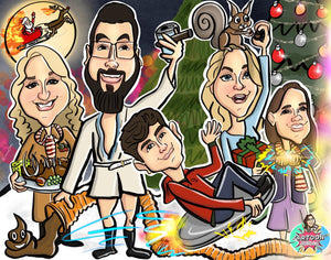 Custom Cartoon Holiday Card Design
