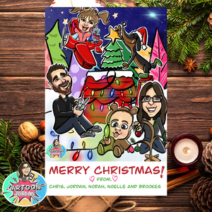 Custom Cartoon Holiday Card Design