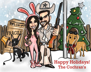 Custom Cartoon Holiday Card Design