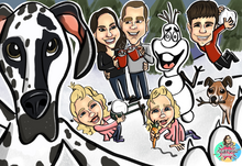 Load image into Gallery viewer, Custom Cartoon Holiday Card Design