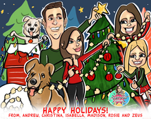 Load image into Gallery viewer, Custom Cartoon Holiday Card Design
