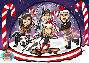 Custom Cartoon Holiday Card Design
